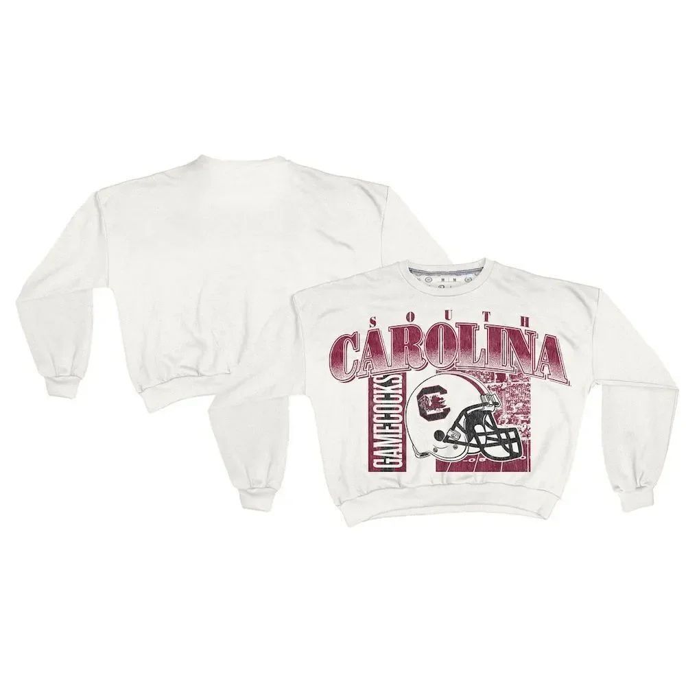 South Carolina Gamecocks Pressbox Womens Oversized Janice Retro Sweatshirt White